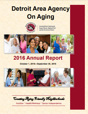 2016 Annual Report for Detroit Area Agency on Aging | Report cover imager